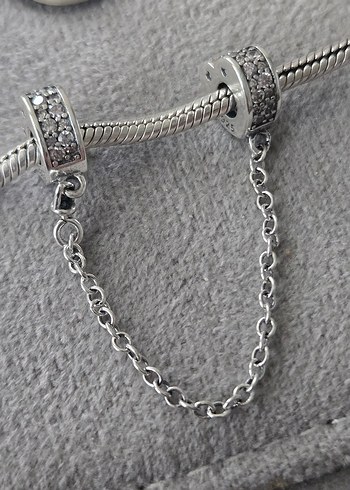 ışıltılı kalp güvenlik zinciri charm - Görsel 2