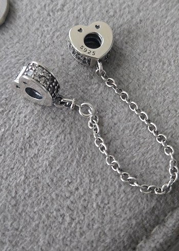 ışıltılı kalp güvenlik zinciri charm - Görsel 4