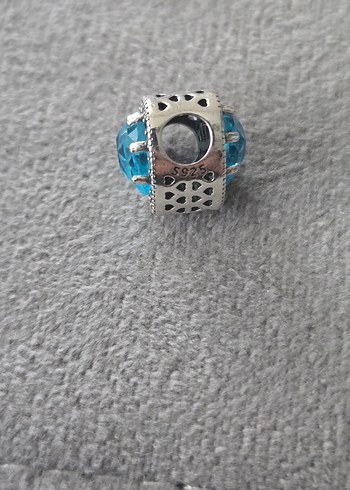 Mavi kalpler gümüş charm - Görsel 6