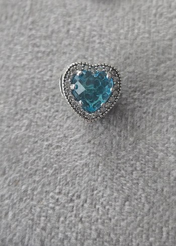 Mavi kalpler gümüş charm - Görsel 4