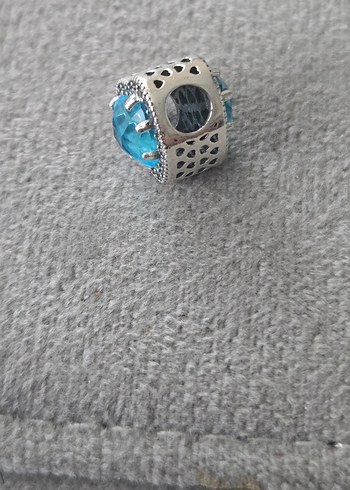 Mavi kalpler gümüş charm - Görsel 5