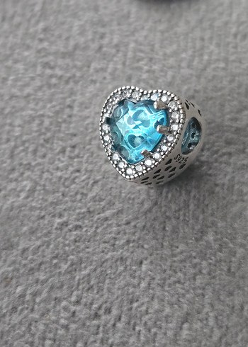 Mavi kalpler gümüş charm - Görsel 3