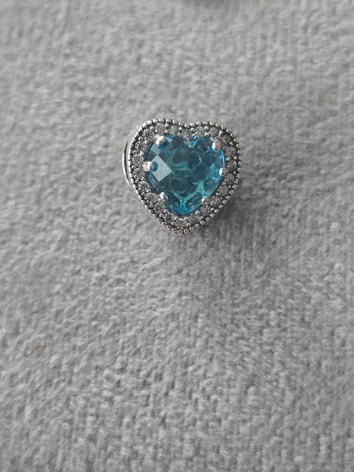 Mavi kalpler gümüş charm - Görsel 4