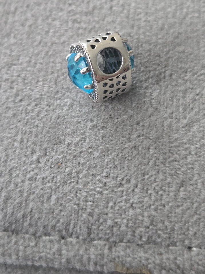 Mavi kalpler gümüş charm - Görsel 5