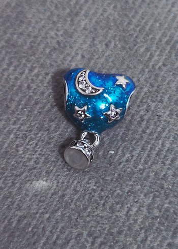 gökyüzü kalp balon gümüş charm - Görsel 5