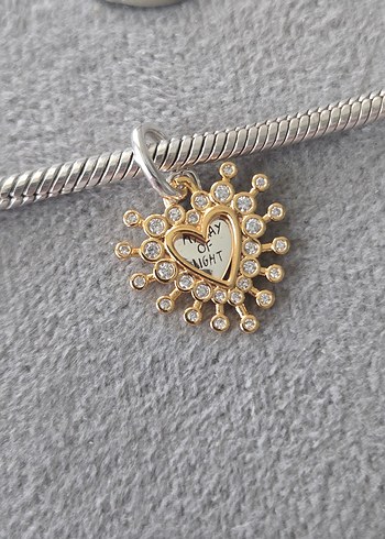 parıltılı kalp çift sallantılı charm - Görsel 2