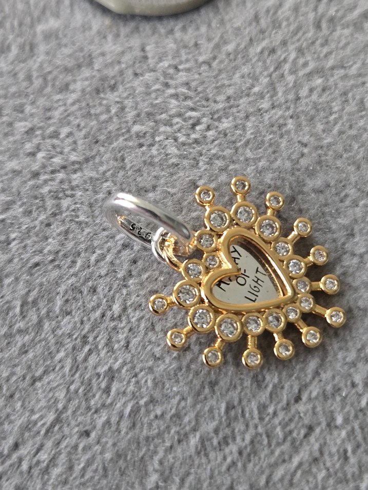 parıltılı kalp çift sallantılı charm - Görsel 5