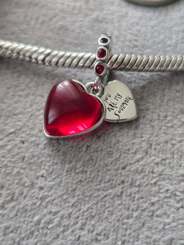 Ruh eşimsin kırmızı kalp charm - Görsel 2