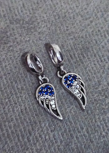 Mavi ışıltılı melek kanatları charm - Görsel 3
