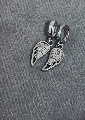 Mavi ışıltılı melek kanatları charm - Görsel 4