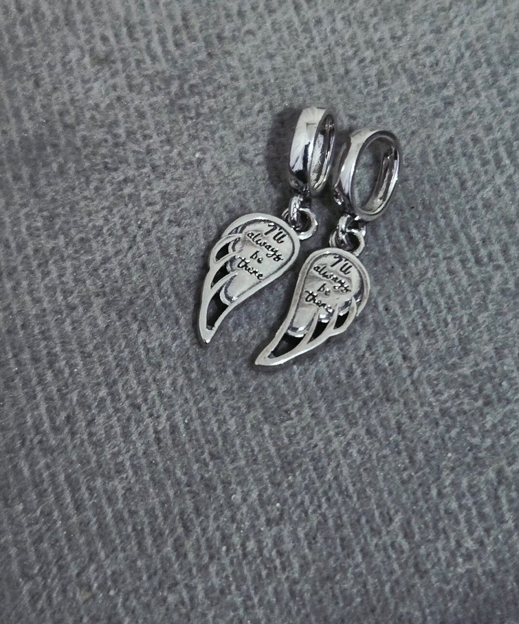 Mavi ışıltılı melek kanatları charm - Görsel 4