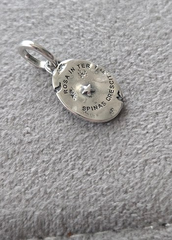 gül madalyon gümüş charm - Görsel 5