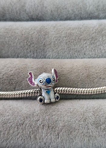 ışıltılı stitch gümüş charm - Görsel 2