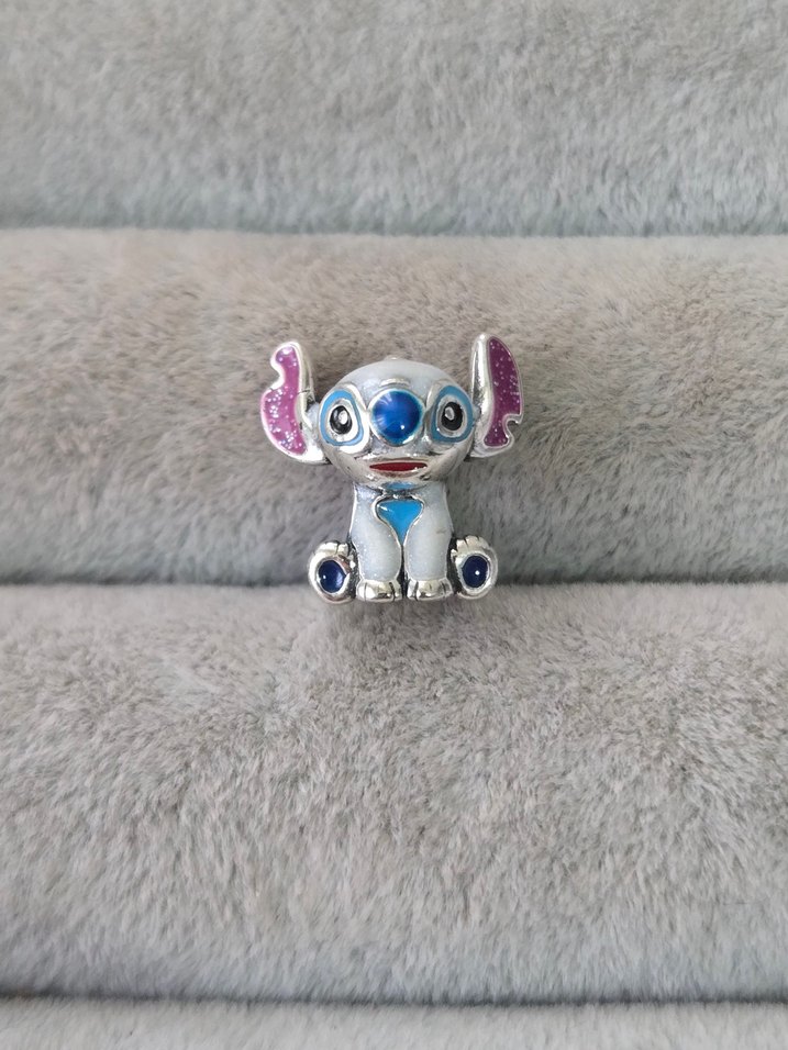 ışıltılı stitch gümüş charm - Görsel 4