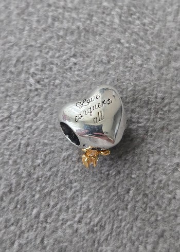 petek kalp arı gümüş charm - Görsel 5