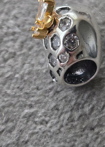 petek kalp arı gümüş charm - Görsel 7