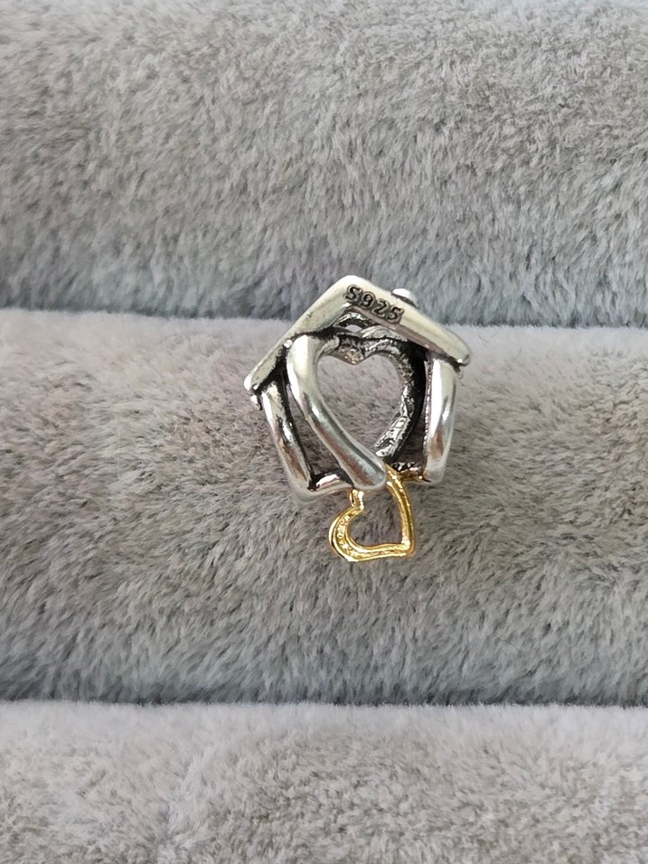 evet ve kalp mini gümüş charm - Görsel 4