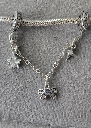 parıltılı yıldızlar kurdale güvenlik zinciri charm - Görsel 2