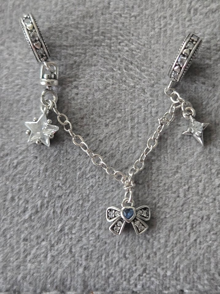 parıltılı yıldızlar kurdale güvenlik zinciri charm - Görsel 3