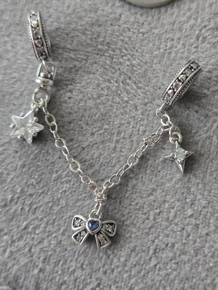 parıltılı yıldızlar kurdale güvenlik zinciri charm - Görsel 5