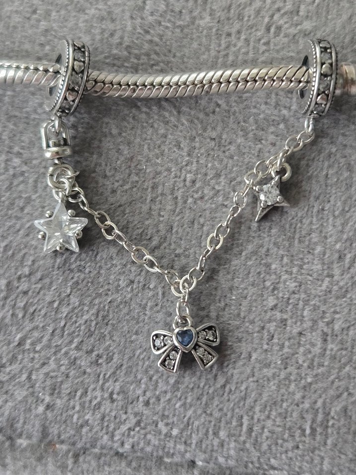 parıltılı yıldızlar kurdale güvenlik zinciri charm - Görsel 2