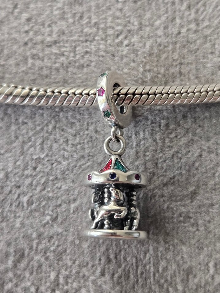 hareketli atlı karınca gümüş charm - Görsel 2