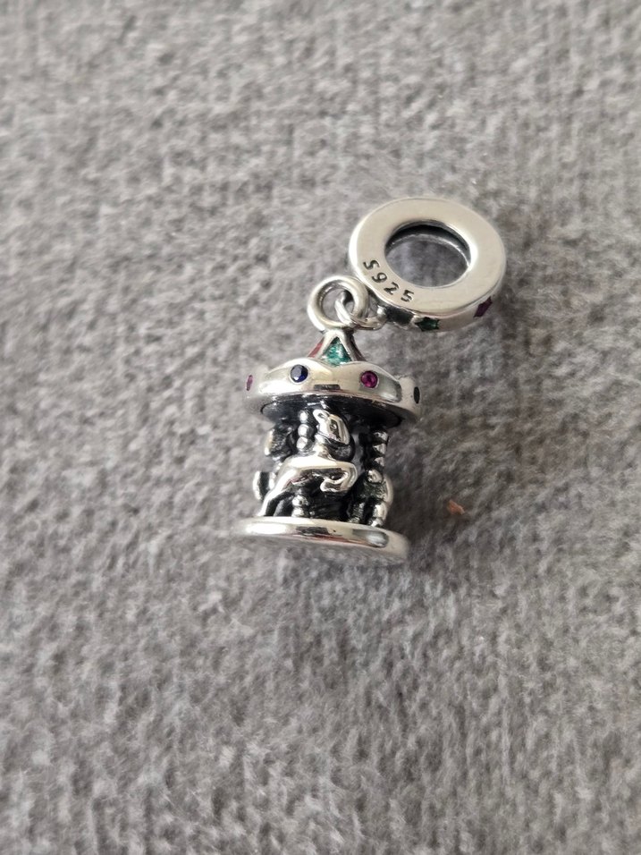 hareketli atlı karınca gümüş charm - Görsel 5