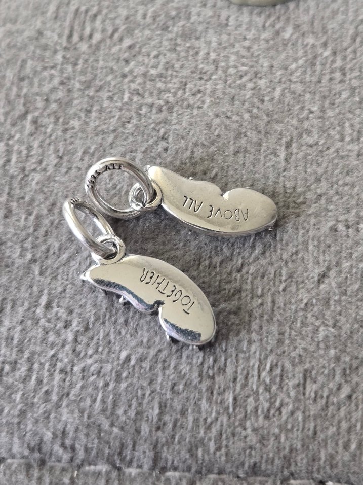 ışıltılı mavi kelebek kanatları charm - Görsel 4