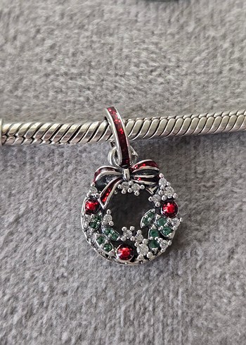 yeni yıl süsü gümüş charm - Görsel 2