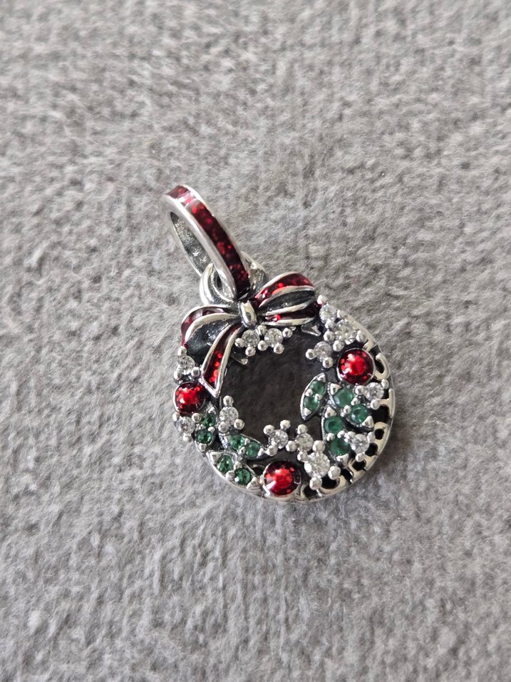 yeni yıl süsü gümüş charm - Görsel 4