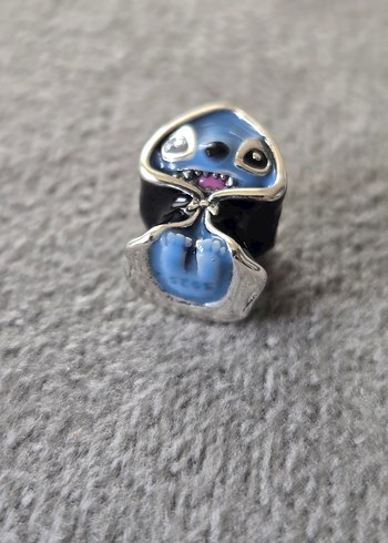 pelerinli stich gümüş charm - Görsel 6