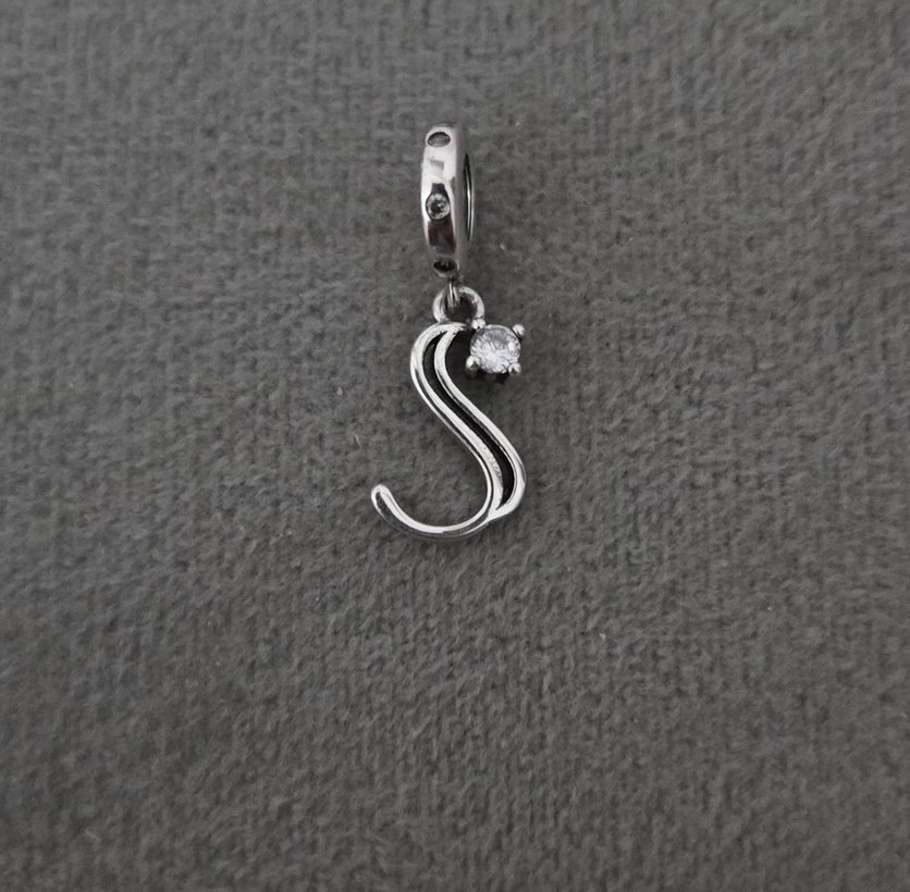 tek taş S harf charm - Görsel 2