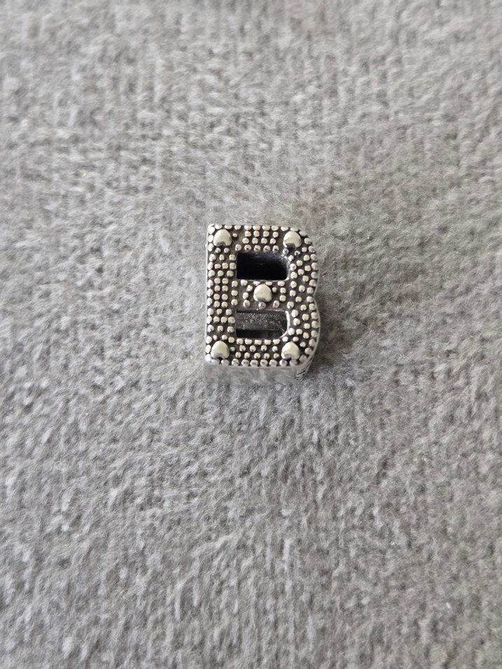 B harf gümüş charm - Görsel 2