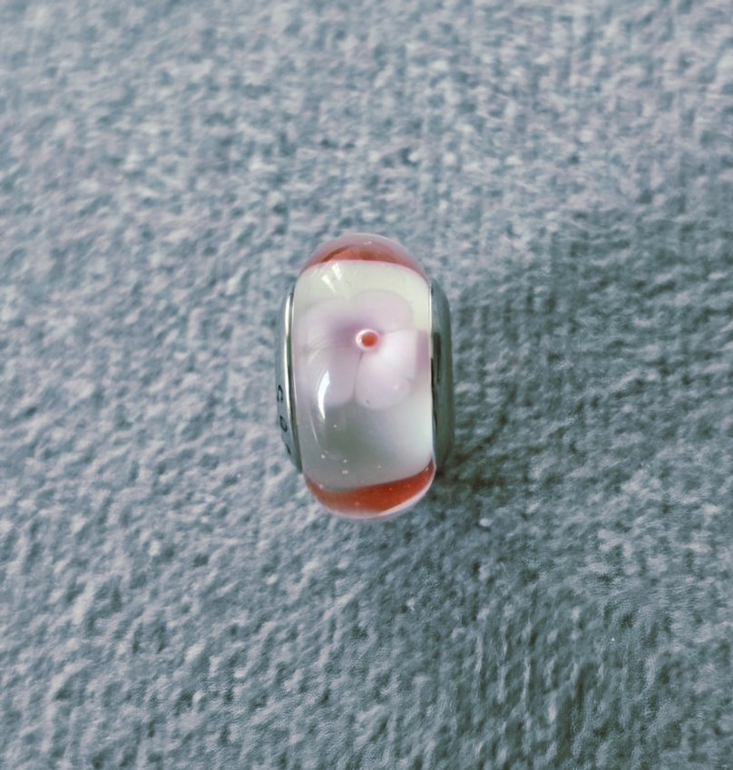 Pink çiçekler murano gümüş charm - Görsel 5
