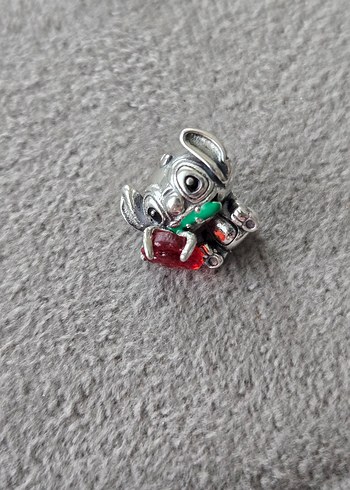 stich ve gül gümüş charm - Görsel 5