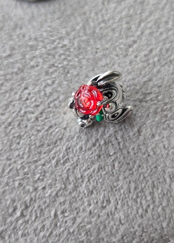 stich ve gül gümüş charm - Görsel 4