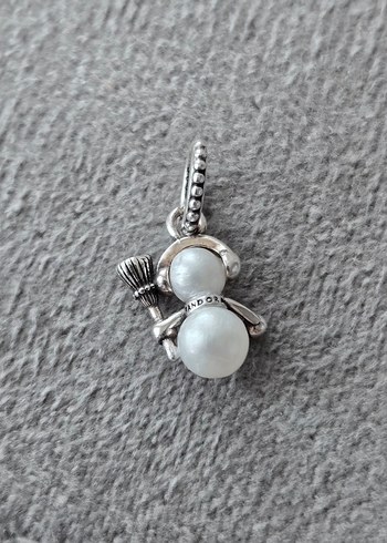 kardan adam gümüş charm - Görsel 5