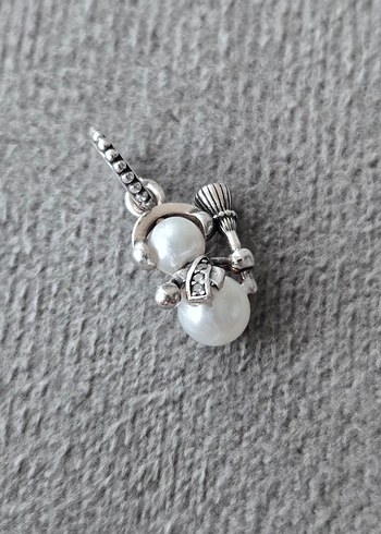 kardan adam gümüş charm - Görsel 2