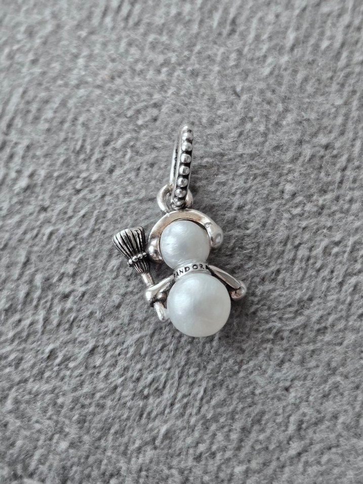 kardan adam gümüş charm - Görsel 5