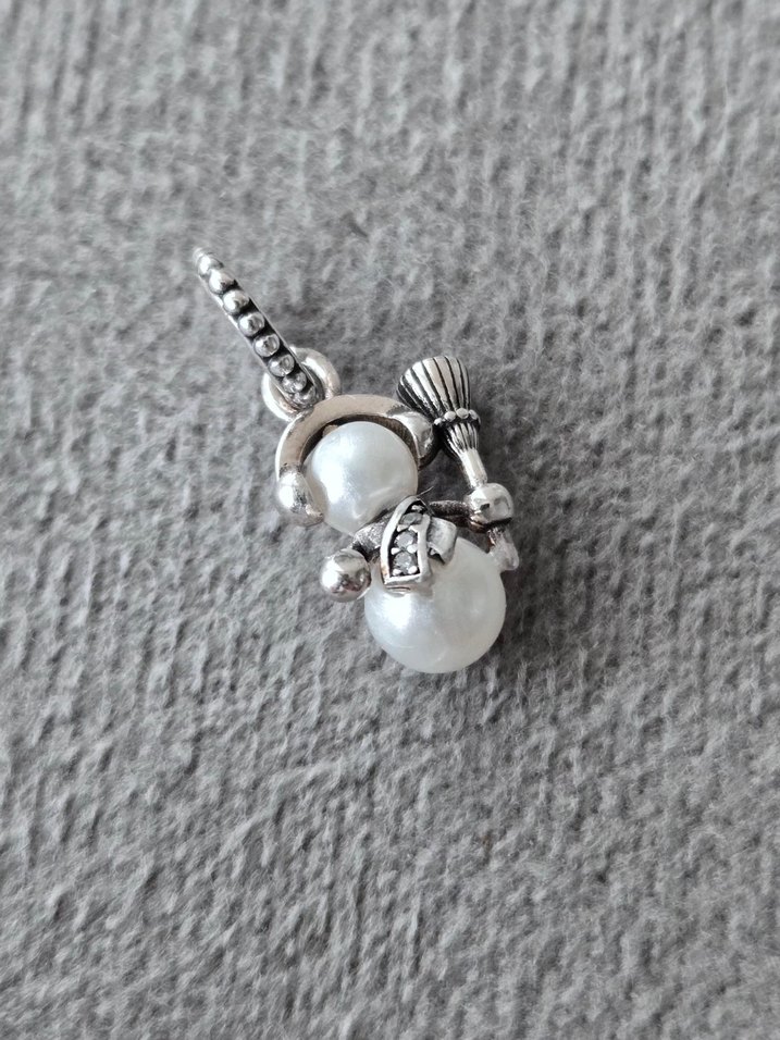 kardan adam gümüş charm - Görsel 2