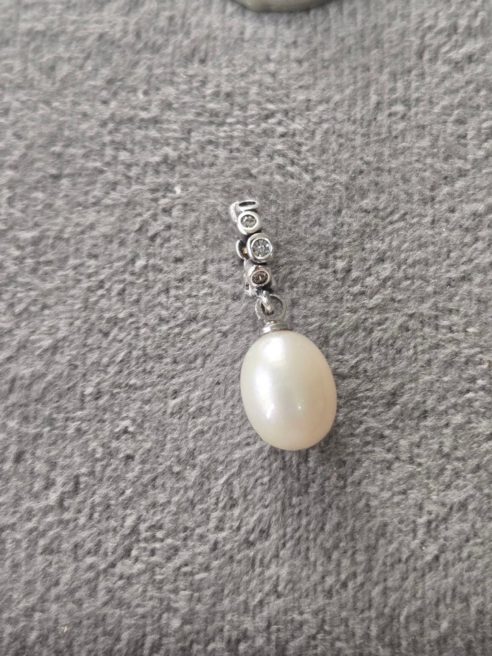 gerçek inci gümüş charm - Görsel 2
