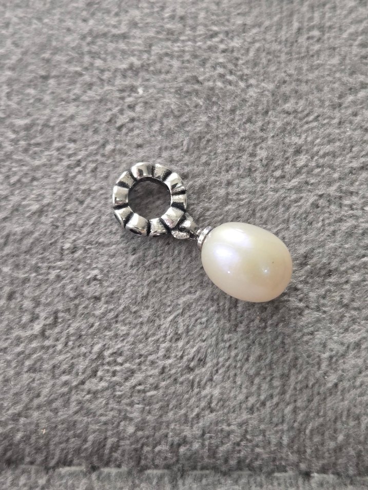 gerçek inci gümüş charm - Görsel 4