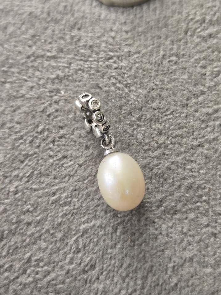 gerçek inci gümüş charm - Görsel 3