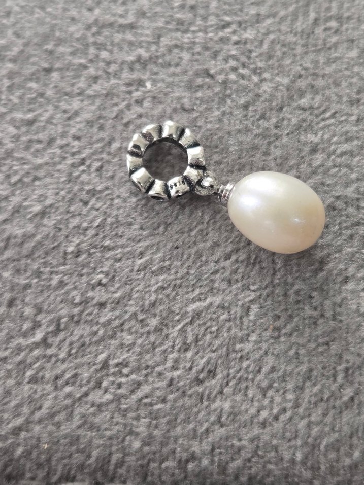 gerçek inci gümüş charm - Görsel 5