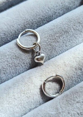 Pandora Pandora kalp charm hediyeli mini halka küpe
