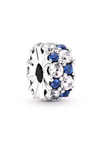 Pandora mavi şeffaf pave klips charm