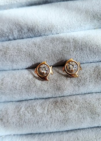 Accessorize rose gold ışıltılı balık çelik küpe