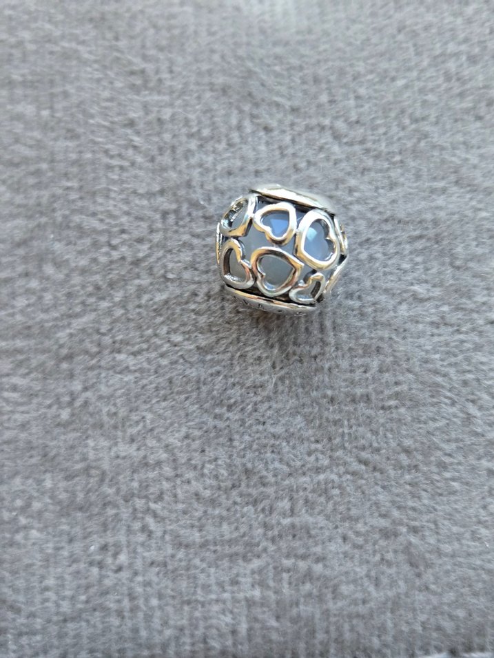 Pandora kafesli opal kalpler charm - Görsel 5