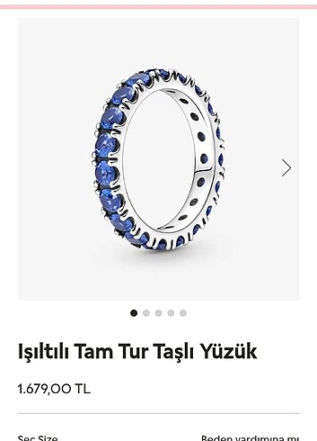 Pandora mavi taşlı tamtur yüzük 