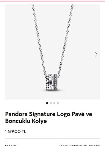 Pandora logo pave boncuk kolye